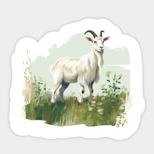 White Goat Sticker